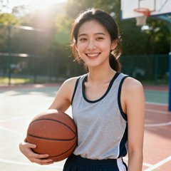 篮球爱好者李小姐，年轻女性，运动休闲打扮